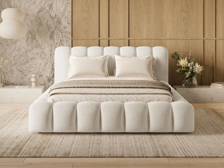 Polsterbett mit Bettkasten und Lattenrost 120x200 Averia Beige