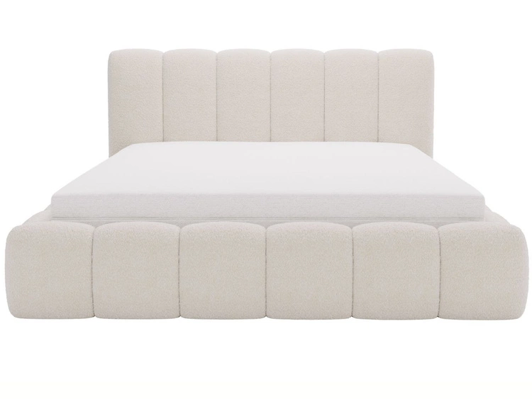 Polsterbett mit Bettkasten und Lattenrost 120x200 Cloud Bouclé-Stoff Beige