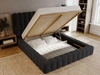 Polsterbett mit Bettkasten und Lattenrost 180x200 Rotto Schwarz