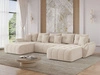 Wohnlandschaft mit Schlaffunktion und Bettkasten Decor U Beige