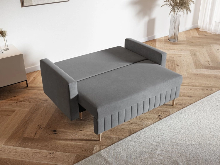 Schlafsofa mit Bettfunktion und Bettkasten Castelo Grau