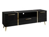 TV-Schrank im Glamour-Stil mit Schränken und Schublade Lunelie Schwarz Hochglanz