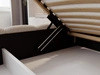 Polsterbett mit Bettkasten und Lattenrost 160x200 Modo aus Bouclé-Stoff Beige