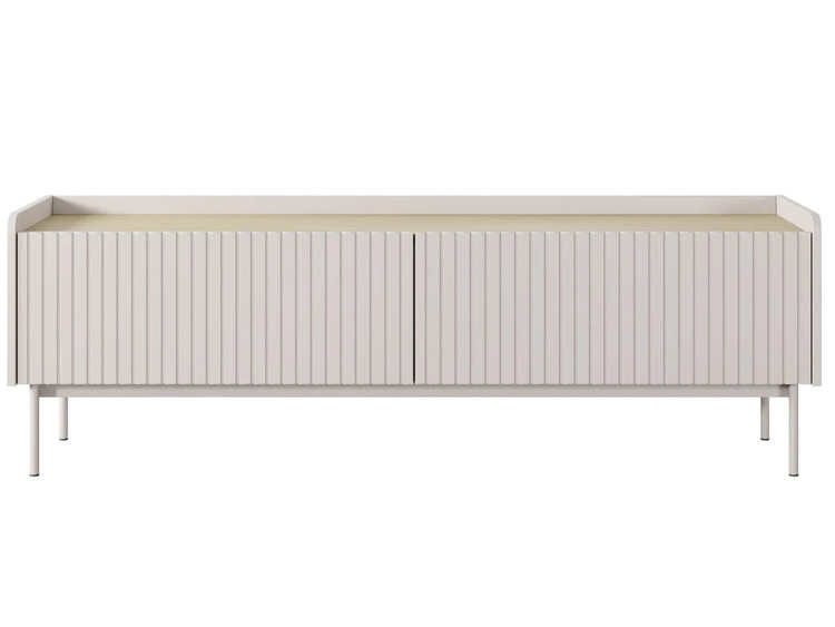 TV-Lowboard mit Türen Abios Beige, Scandi Eiche
