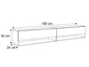 Hänge TV-Schrank 180 cm für Wohnzimmer mit LED-Beleuchtung Aurelie Artisan Eiche