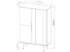 Vitrinenschrank mit Glas Nemi Schwarzer Graphit Braun