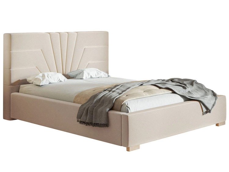 Polsterbett mit Bettkasten und Lattenrost 180x200 Tesis Beige