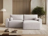 Ecksofa L-Form mit Schlaffunktion und Bettkasten Aurora Grau