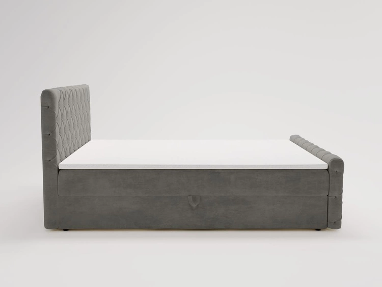 Boxspringbett mit Bettkasten 120x200 Lunaris Dunkelgrau