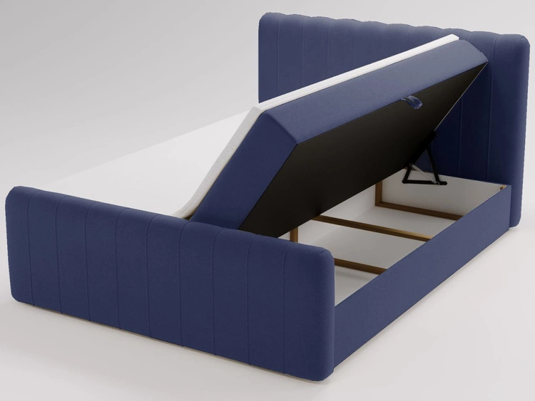 Boxspringbett mit Bettkasten 180x200 Osteno Dunkelblau