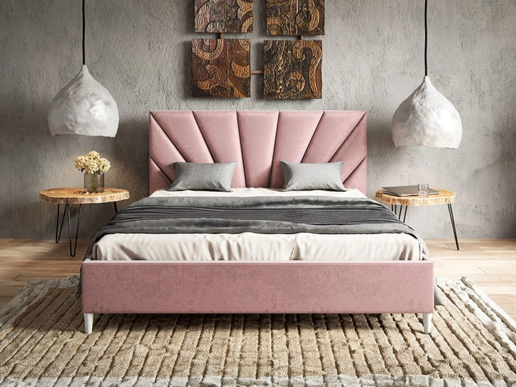 Polsterbett mit Lattenrost 120x200 Fuzi Rosa