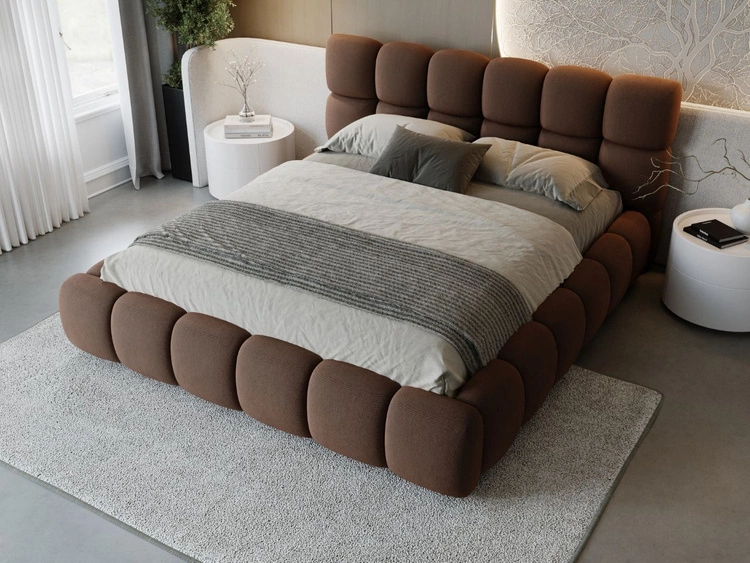 Polsterbett mit Bettkasten und Lattenrost 120x200 Modo Braun