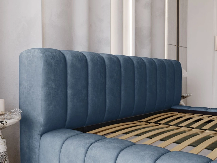 Polsterbett mit Bettkasten und Lattenrost 160x200 Italia Blau