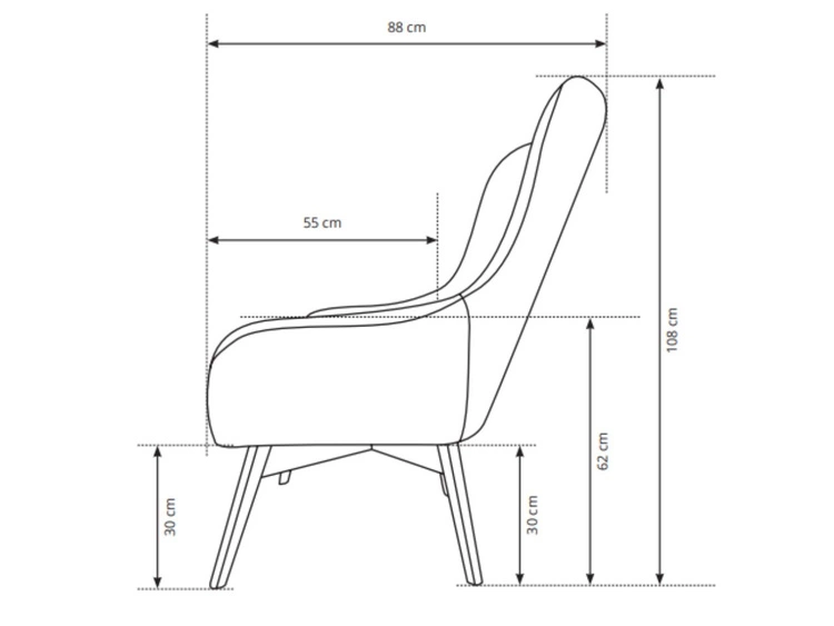 Sessel auf Holzbeinen Deves Caro Beige