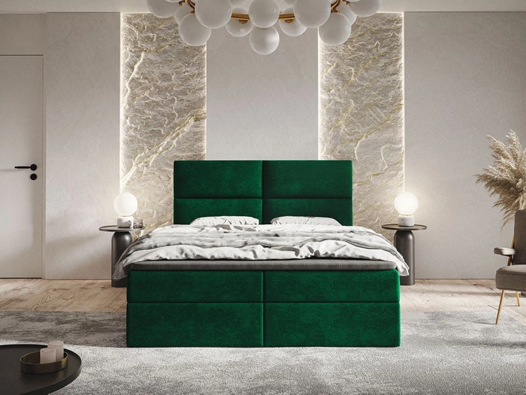 Boxspringbett mit Bettkasten 120x200 Hera Grün