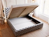 Polsterbett mit Bettkasten und Lattenrost 200x200 Astra Hellgrau