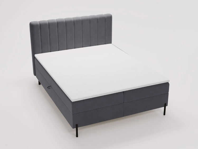 Boxspringbett mit Bettkasten 140x200 Primavera Dunkelgrau