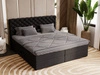 Boxspringbett mit Bettkasten 140x200 Bergamo Schwarz