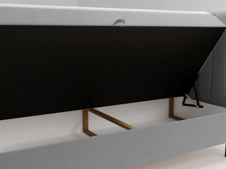 Boxspringbett mit Bettkasten 160x200 Primavera Hellgrau