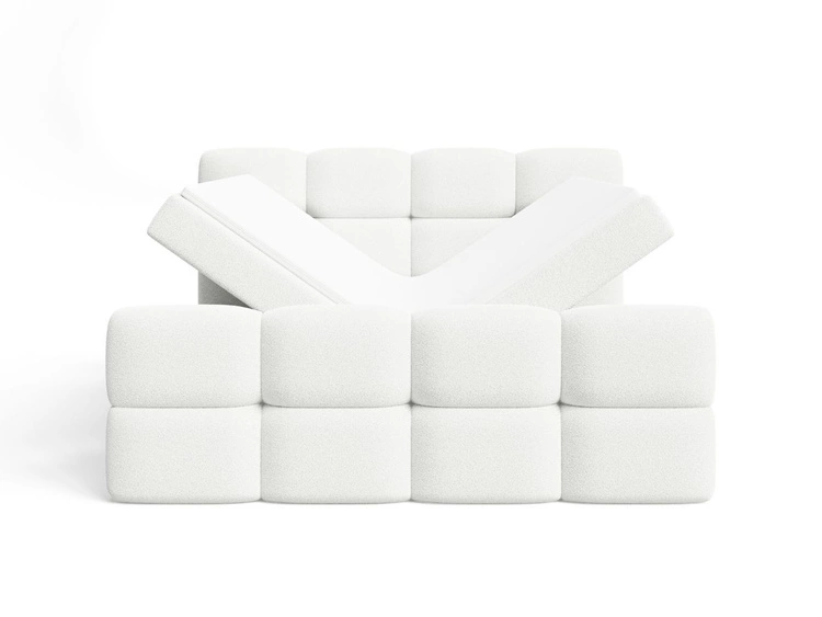 Boxspringbett mit Bettkasten 140x200 Rivon Creme