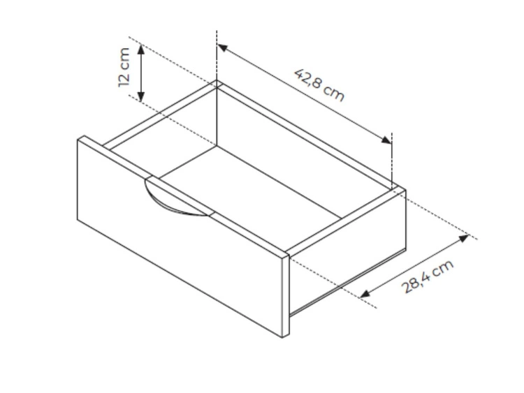 Nachttisch mit zwei Schubladen Magico Eiche Dunin
