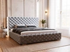 Polsterbett mit Bettkasten und Lattenrost 200x200 Astra Hellgrau