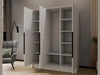 Kleiderschrank mit Spiegel 150 cm Lucca Weiß mit schwarzen Griffen