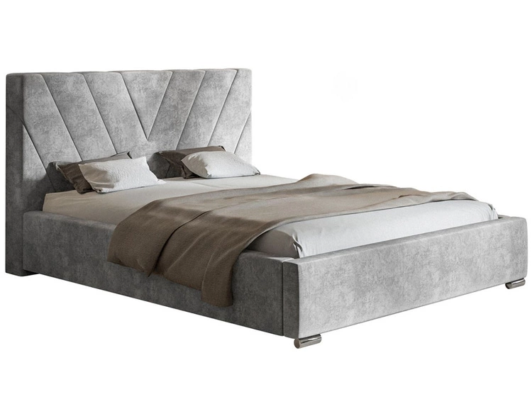 Polsterbett mit Bettkasten und Lattenrost 140x200 Tivoli Hellgrau