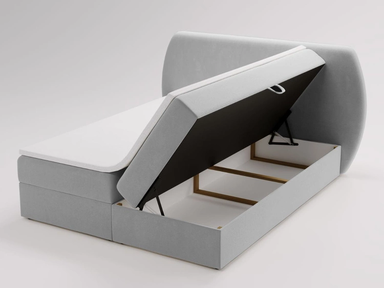 Boxspringbett mit Bettkasten 180x200 Bogota Hellgrau
