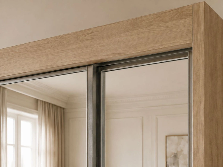Schiebetürenschrank 250 cm mit Spiegel und LED-Beleuchtung Luzio Eiche Sonoma