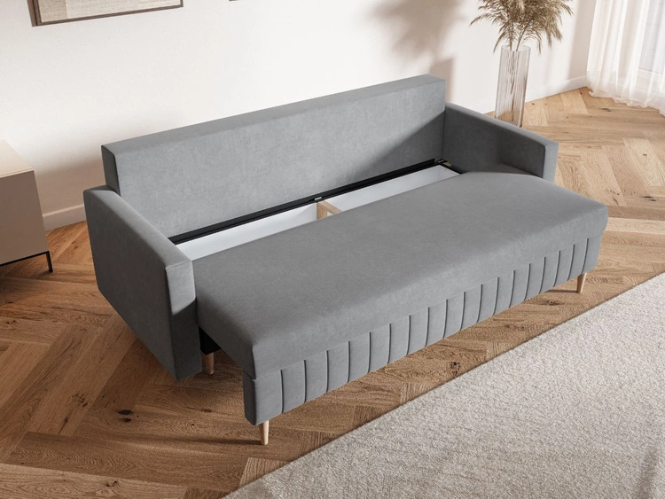 Schlafsofa mit Bettfunktion und Bettkasten Castelo Dunkelgrau