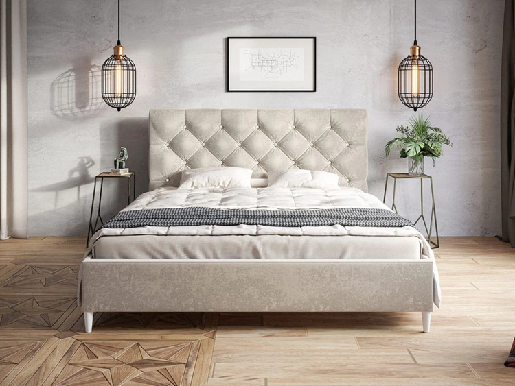 Polsterbett mit Lattenrost 140x200 Tril Beige