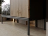 Vitrinenschrank mit Led Deo 126 cm Schwarz, EIche Wotan