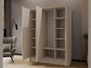 Kleiderschrank mit Spiegel 150 cm Lucca Kaschmir mit goldenen Griffen