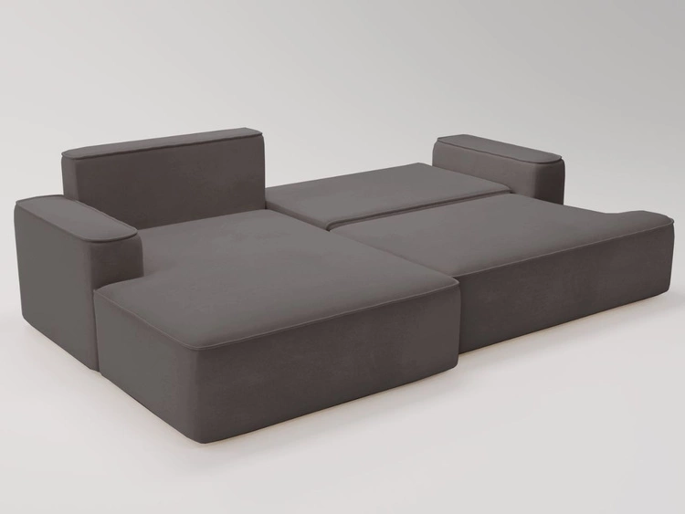 Ecksofa L-Form Links mit Schlaffunktion und Bettkasten California Dunkelgrau