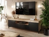 Wohnzimmer-Set im Loft-Stil Asumi Schwarz und Eiche Wotan