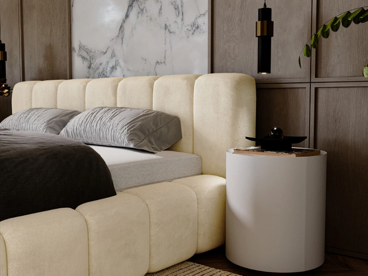 Polsterbett mit Bettkasten und Lattenrost 180x200 Ibiza Beige
