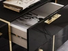 Zweitürige Kommode 158 cm mit drei Schubladen Lunelie Schwarzglanz