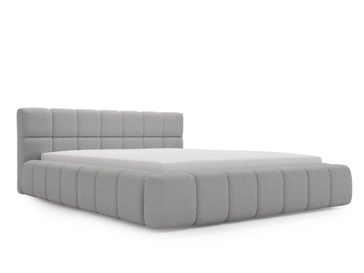 Polsterbett mit Bettkasten und Lattenrost 160x200 Alicante Boucle Grau