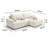 Ecksofa L-Form Links mit Schlaffunktion und Bettkasten Caleo Beige