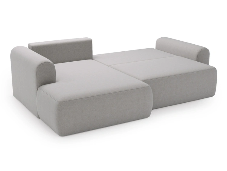 Ecksofa L-Form mit Schlaffunktion und Bettkasten Savana Bis Grau