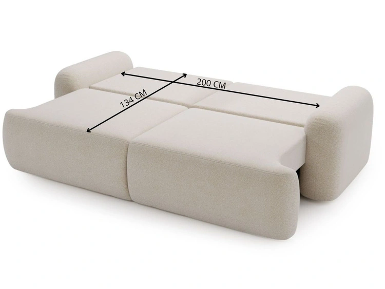 Sofa mit Schlaffunktion und Bettkasten Aurio Weiß