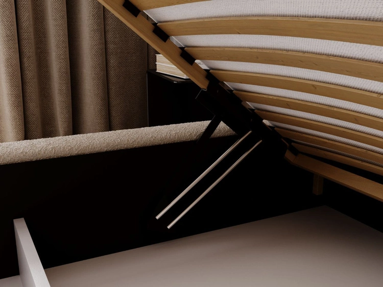 Polsterbett mit Bettkasten und Lattenrost 140x200 Palermo Beige
