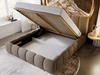 Polsterbett mit Bettkasten und Lattenrost 140x200 Cloud Bouclé-Stoff Braun