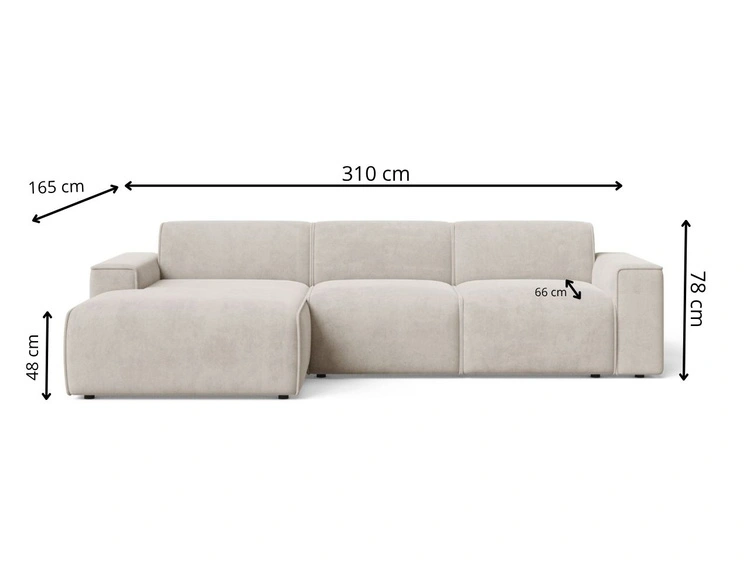 Ecksofa L-Form Links Lavia Dunkelgrau