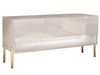 TV-Schrank 90 cm mit LED-Beleuchtung und goldenen Metallbeinen Aurelie Kaschmir Hochglanz