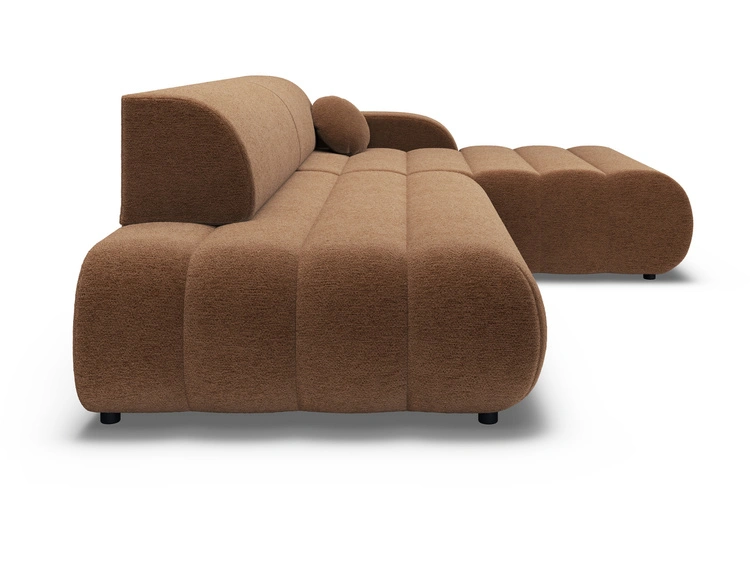 Ecksofa L-Form mit Schlaffunktion und Bettkasten Lisso Rechts Terrakotta