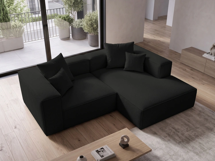 Ecksofa L Rechts Vellaro Schwarz