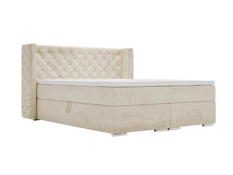Boxspringbett mit Bettkasten 120x200 Lion Creme