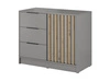 Kommode mit Türe und Schubladen 105 cm Macron Grau Artisan Eiche